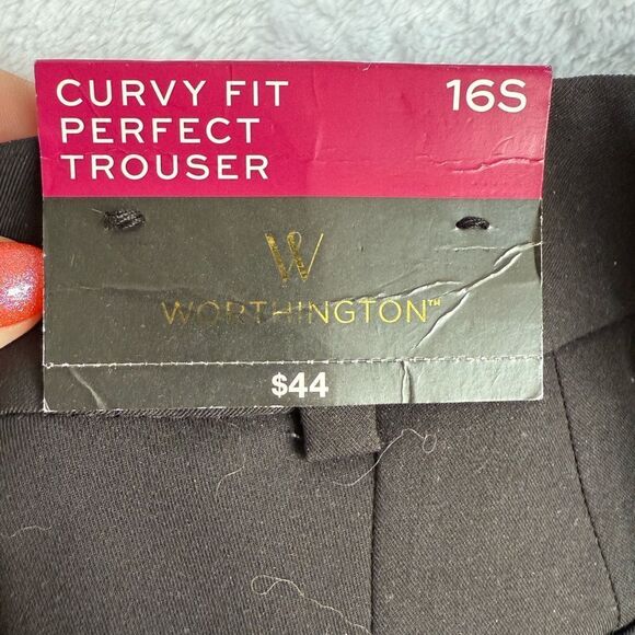 Worthington Black Dress Pants with Classic Straight-Leg Cut - Short Length - Picture 4 of 4